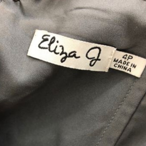 Eliza J Gray Lace Overlay Peplum Cocktail Dress - Picture 4 of 4